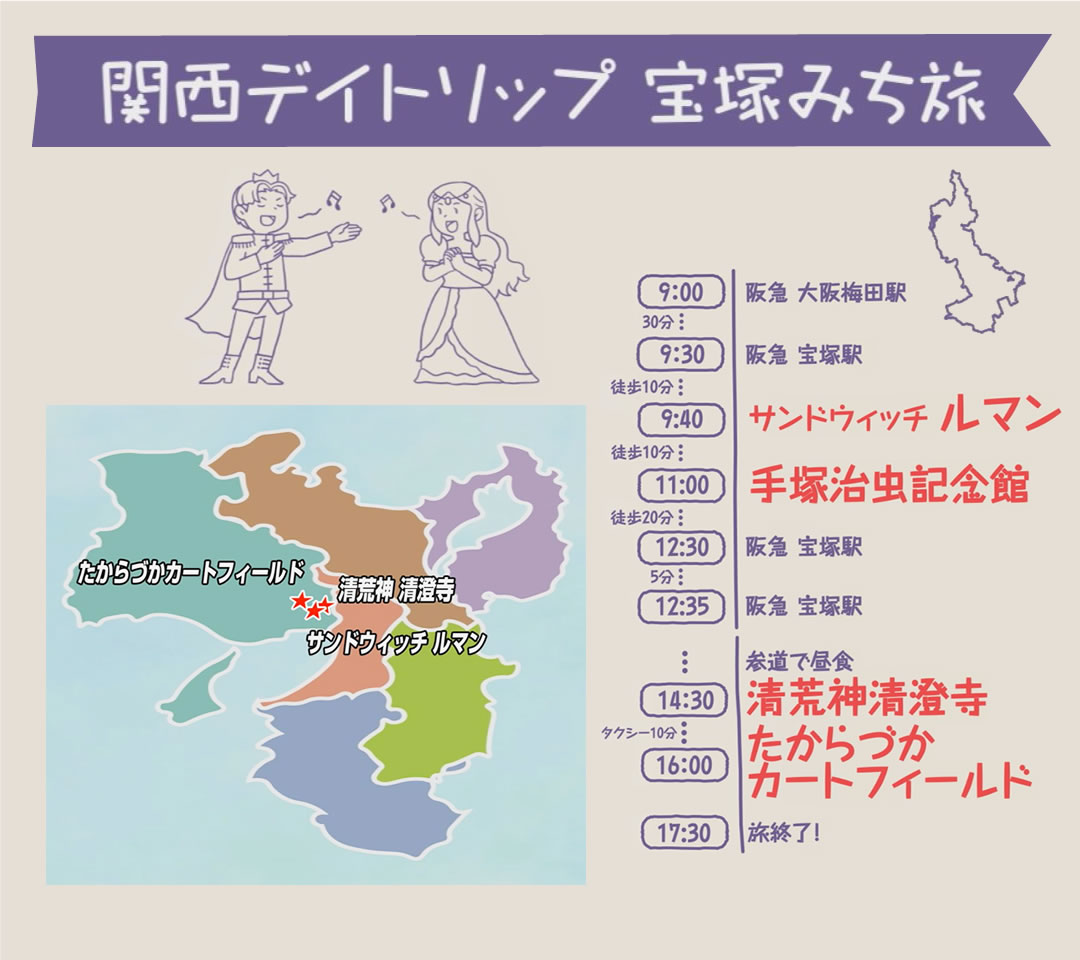 関西デイトリップ　宝塚みち旅